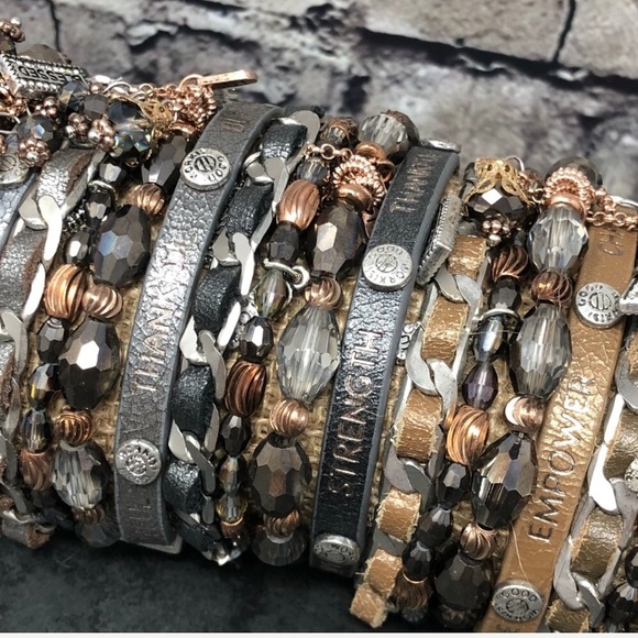 NEW GoodWorks Leather Charmed Bracelet in Cocoa - Picture 7 of 8